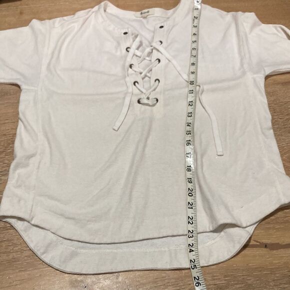 Madewell Libra lace up Tee shirt-oversized XS - Picture 6 of 7